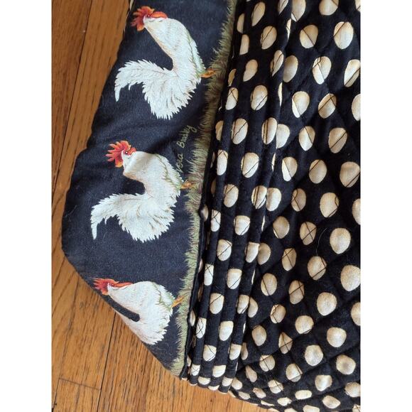 Vera Bradley Black Chicken Print Cotton Duffel Bag Washable Travel Chanticleer - Picture 2 of 9
